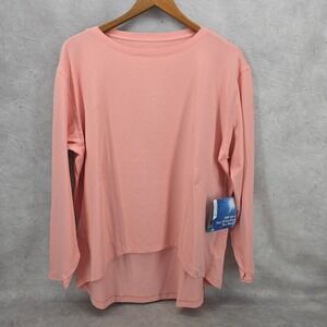 Coolibar‎ Womens West Palm Drape Tee T-Shirt Size XS Peach Pink UPF 50+